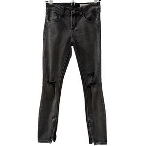 Pistola Distressed Slim Zip Ankle Charcoal Jeans